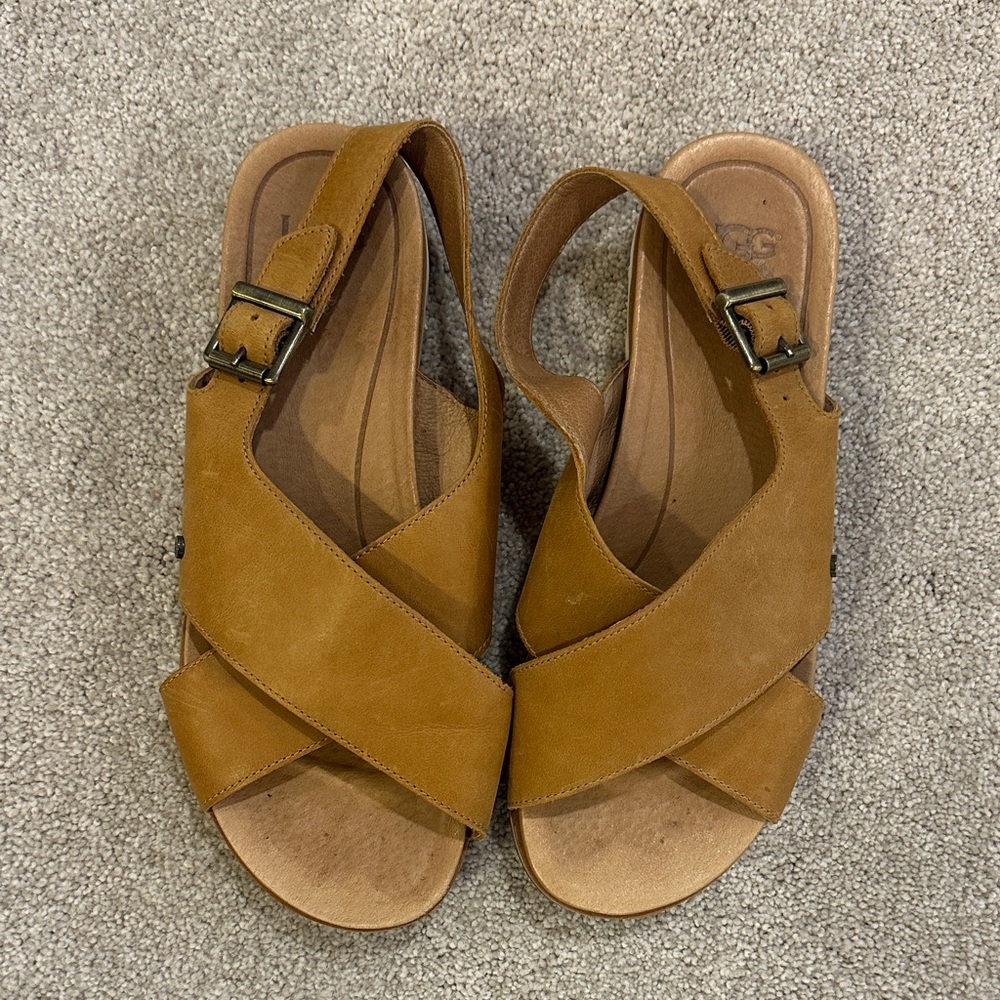 Ugg Women's Cross-Strap Slingback Sandals in Tan